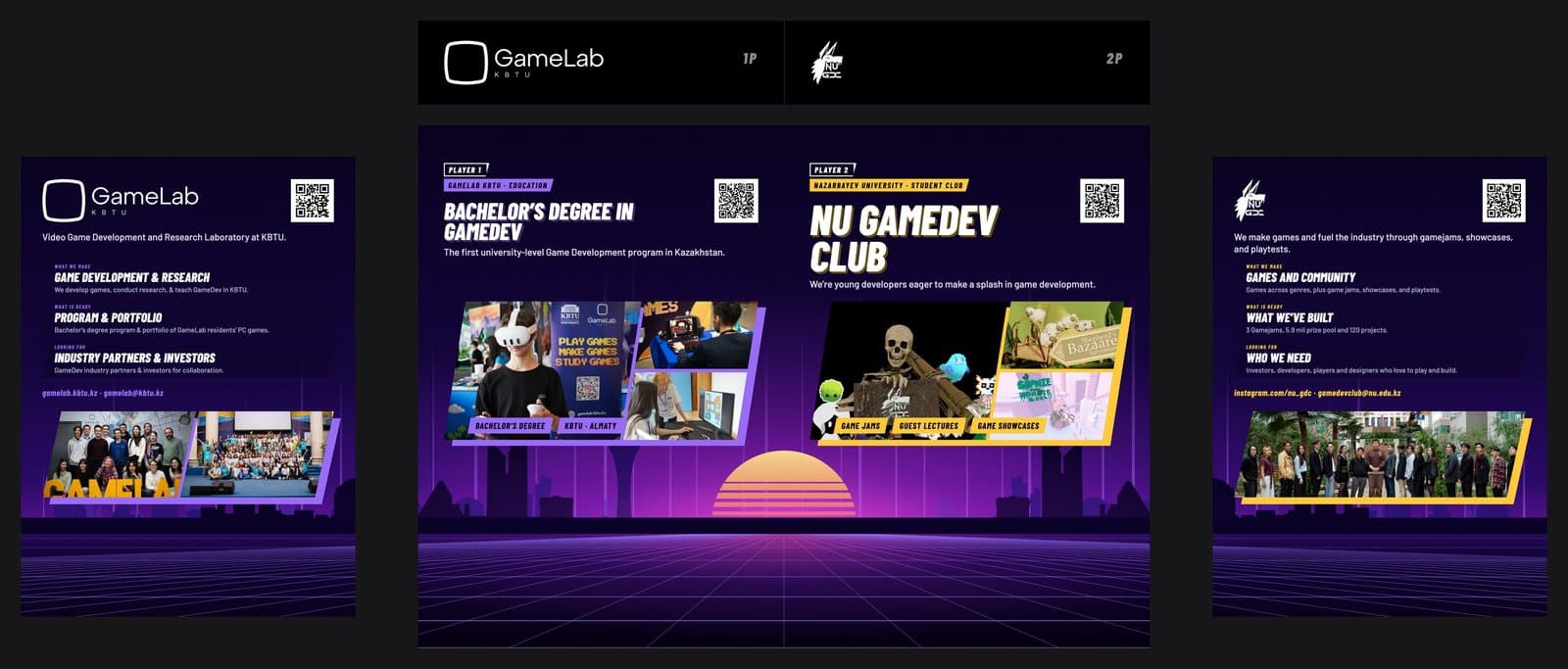 Стойка B: GameLab KBTU, NU GameDev Club