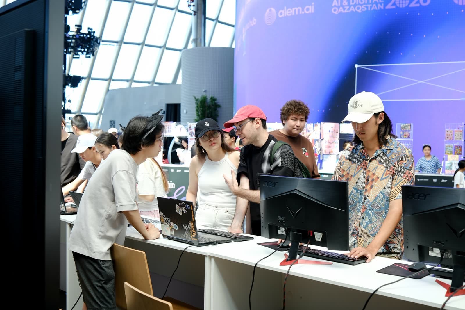 Game zone: visitors play demos by Kazakhstan teams